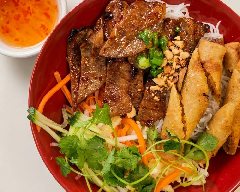 Vermicelli Grilled Pork & Spring Rolls - Vietnamese food delivery to Bridgeland, Calgary NE
