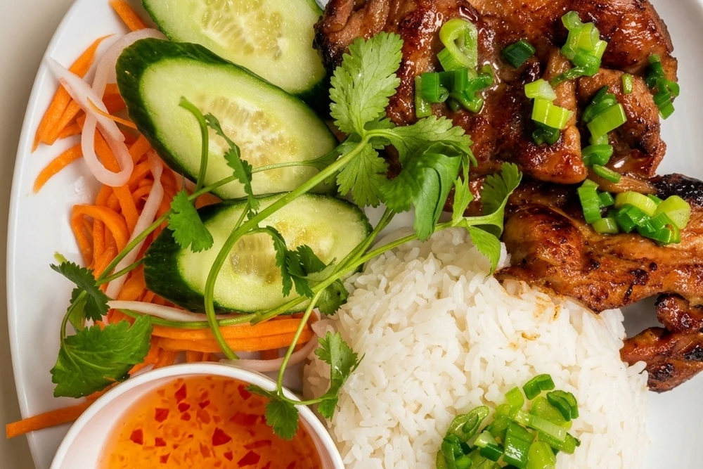 Chicken Rice - sate lemongrass chicken on steamed rice at Viet To Go Subs in Calgary NE